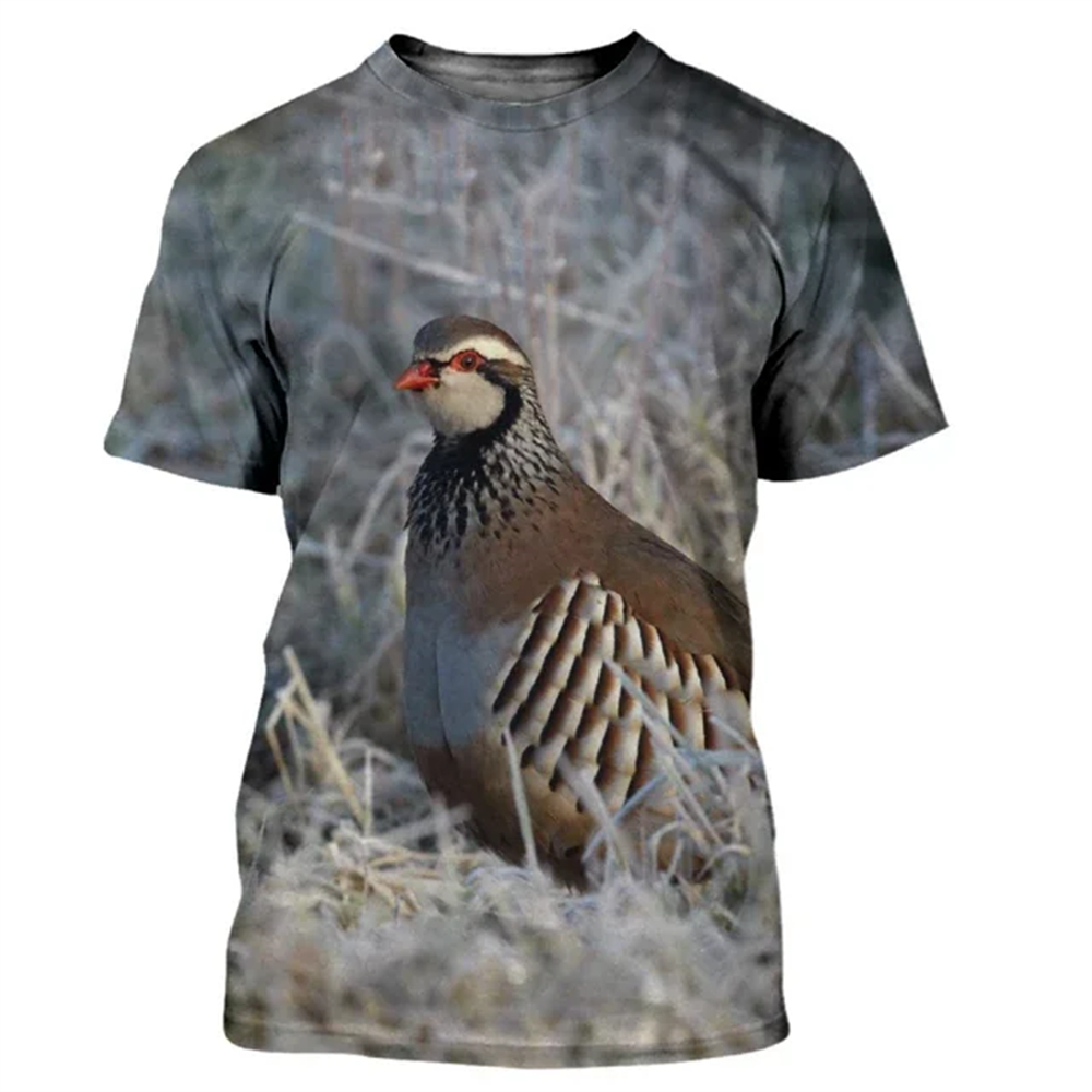 Hunting Quail - Verão animais codorna impressão 3d camiseta