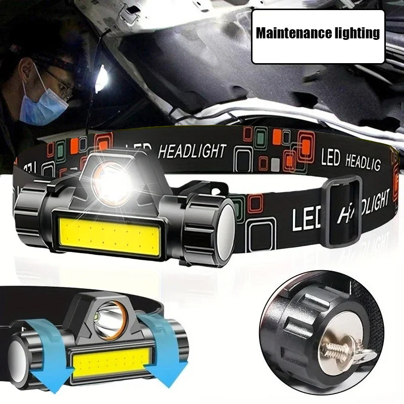 Headlamp Tactical Bright - Ultra brilhante lanterna led recarregável de