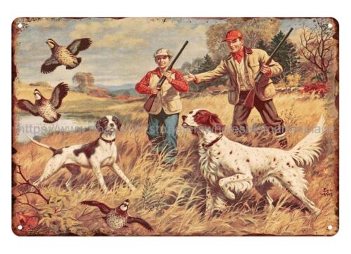 Hunting Quail - Metal Retro Rústico Caça Sinais, Cão