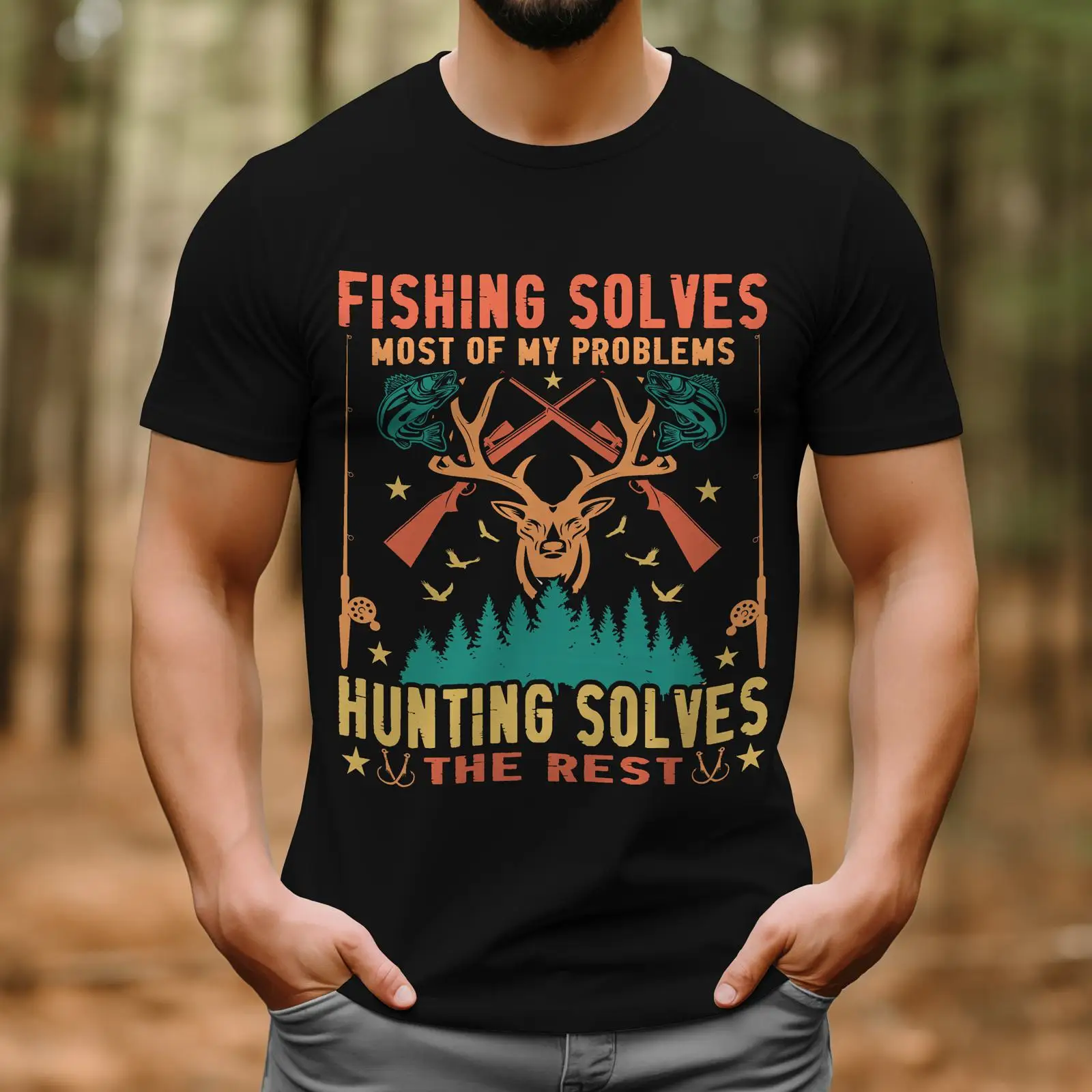 Outdoor Hunting Quotes - Camiseta com citação engraçada de pesca