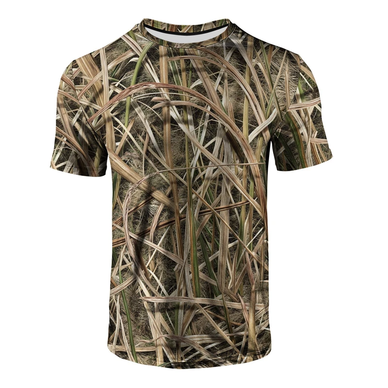 Hunting And Outdoor Shop - Camiseta Masculina com Estampa de Camuflagem