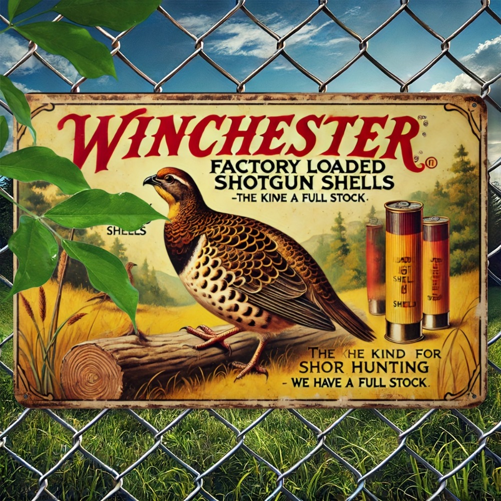 Hunting Quail - Placa de Metal Vintage Durável para