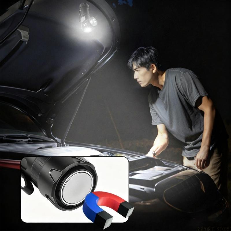 Headlamp Tactical Bright - U2JB recarregável luz acampamento cabeça rotativa