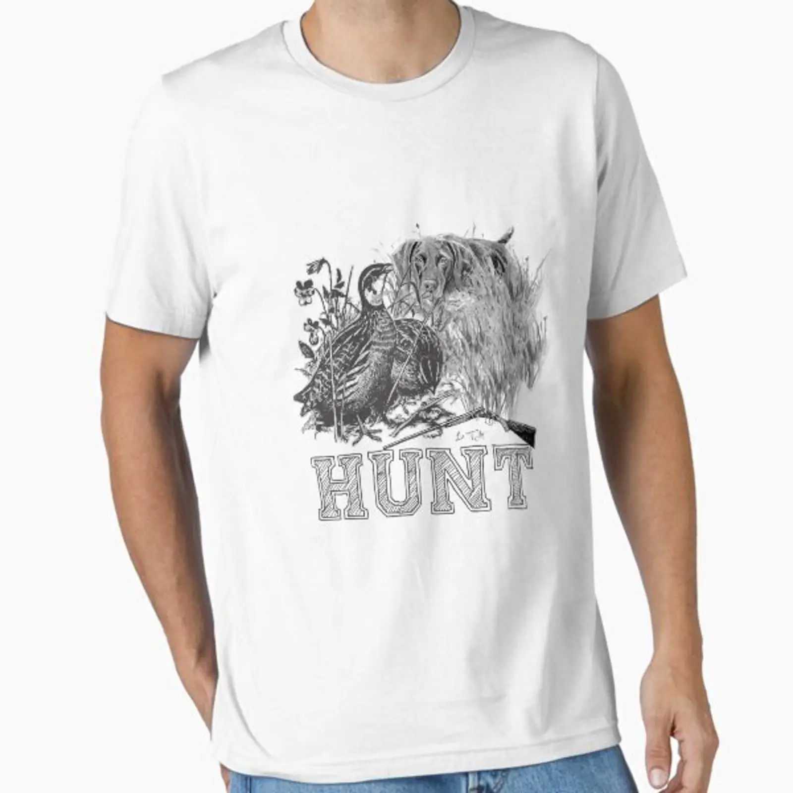 Hunting Quail - Camiseta Essencial Vintage Lavada e Respirável