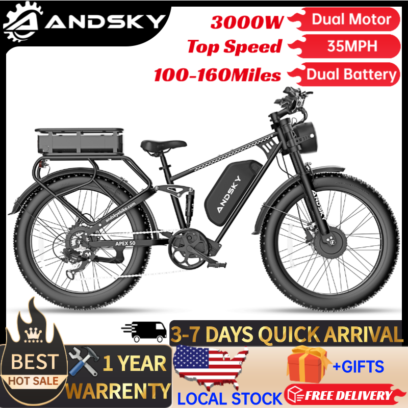 Outdoor Hunting Electric Bike - Bicicleta Elétrica ANDSKY Apex50 AWD 3000W
