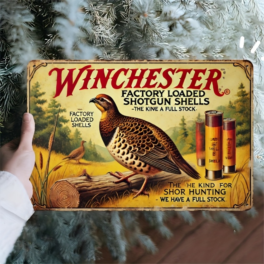 Placa de Metal Vintage Durável - Hunting Quail avaliação e preço