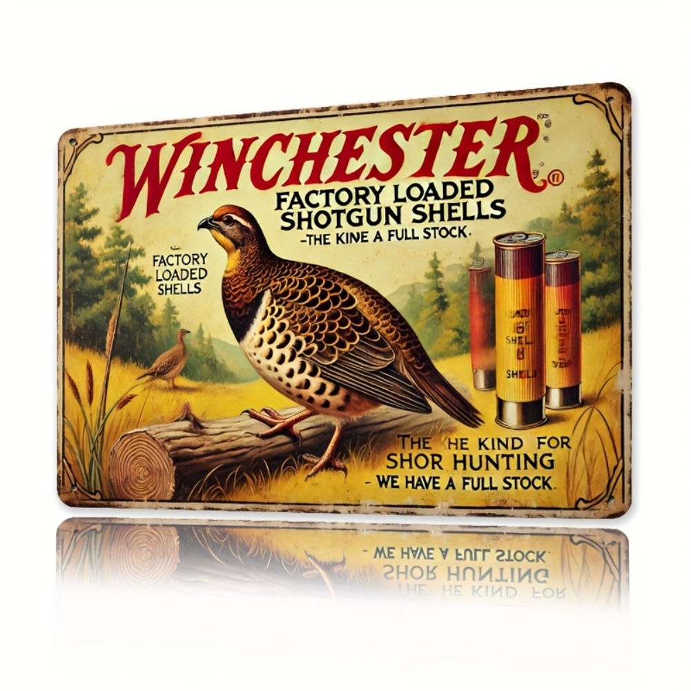 Placa de Metal Vintage Durável - Hunting Quail avaliação e preço