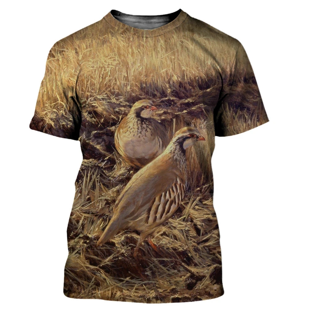 Camiseta masculina de manga cu - Hunting Quail avaliação e preço